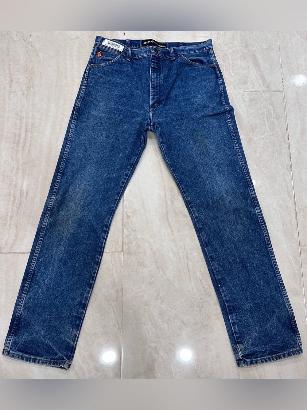 Wrangler FR13MWZ Original Fit flame-resistant work jeans in men’s size 36x36
